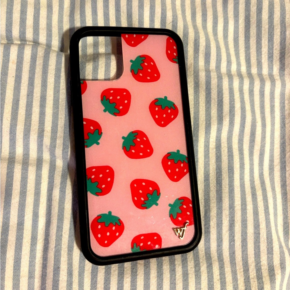 Wildflower iPhone 11 Strawberry Pattern Phone Case - Pink